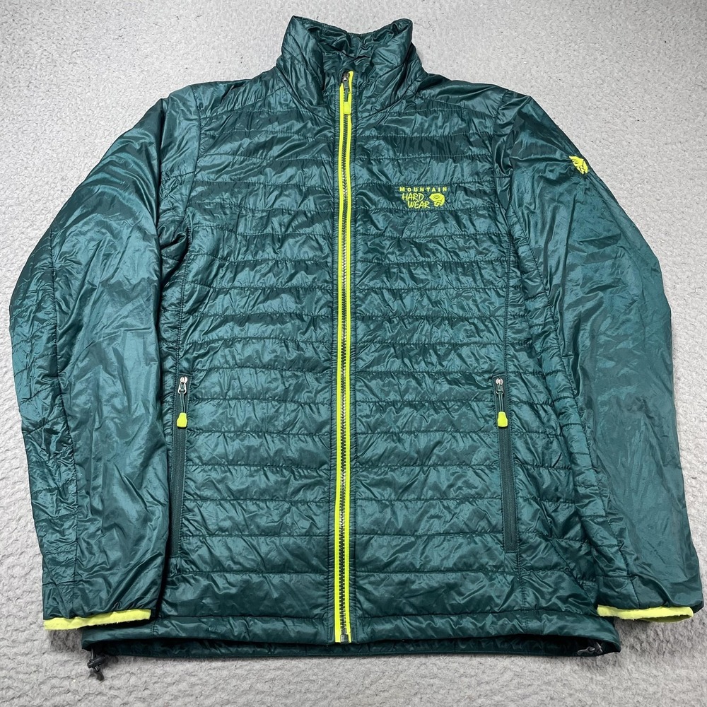 Mountain Hardwear Jacket Mens Small Green Thermal Insulated Full Zip‎ Hiking